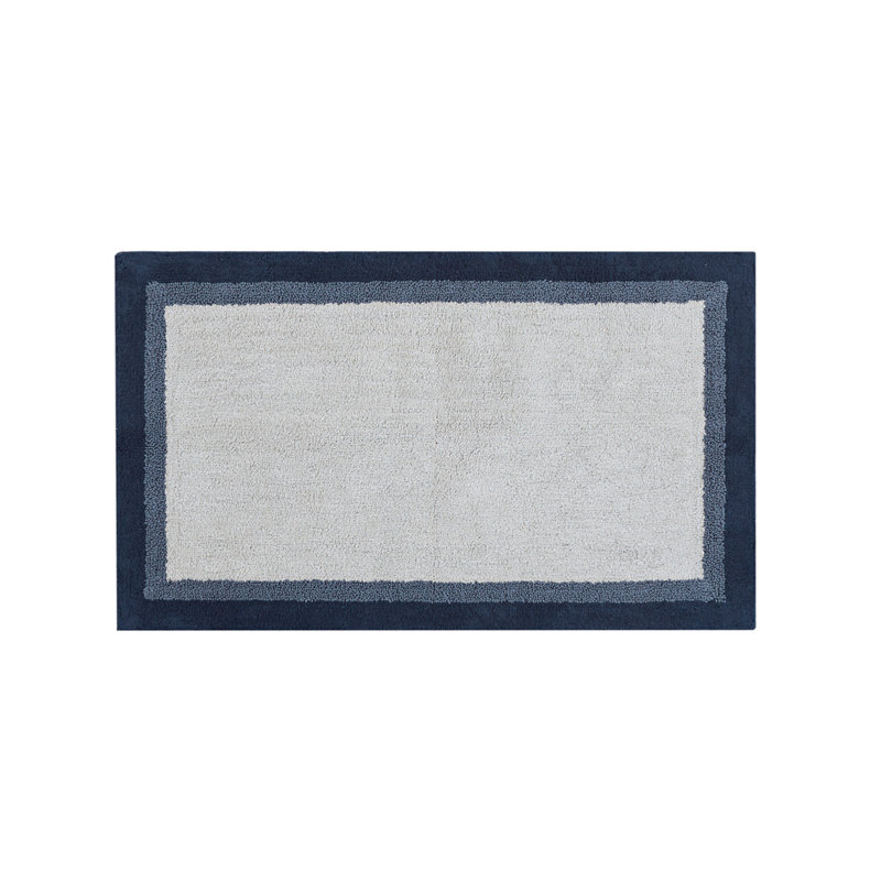 Cotton Tufted Bath Rug, Gray, 34" L x 21" W