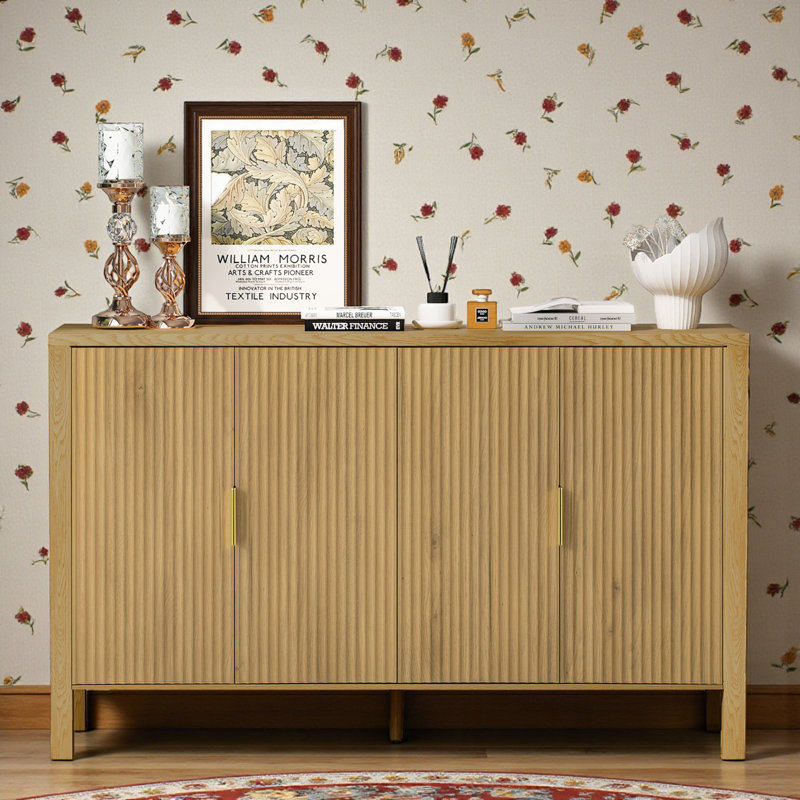 Bandla 57.53" Wide Sideboard with Cabinet, Natural
