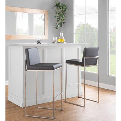 Ernestine High Back Faux Leather Bar & Counter Stool