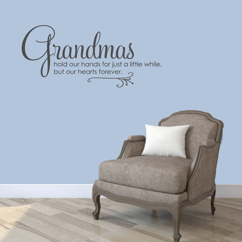Décalcomanie murale "grand-mère" à la main, Gris foncé