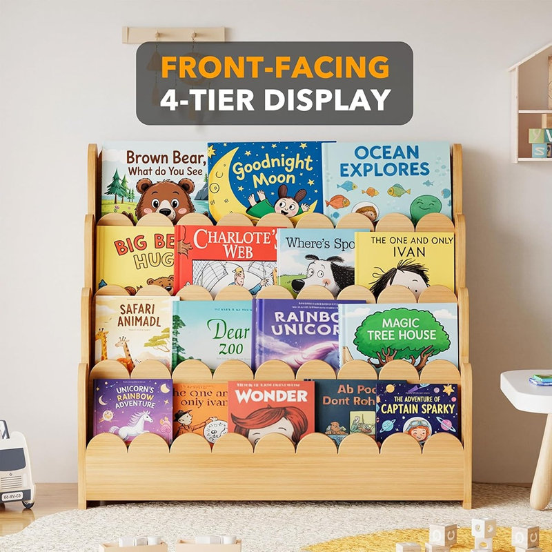 Bibliothèque en bois pour tout-petits Montessori