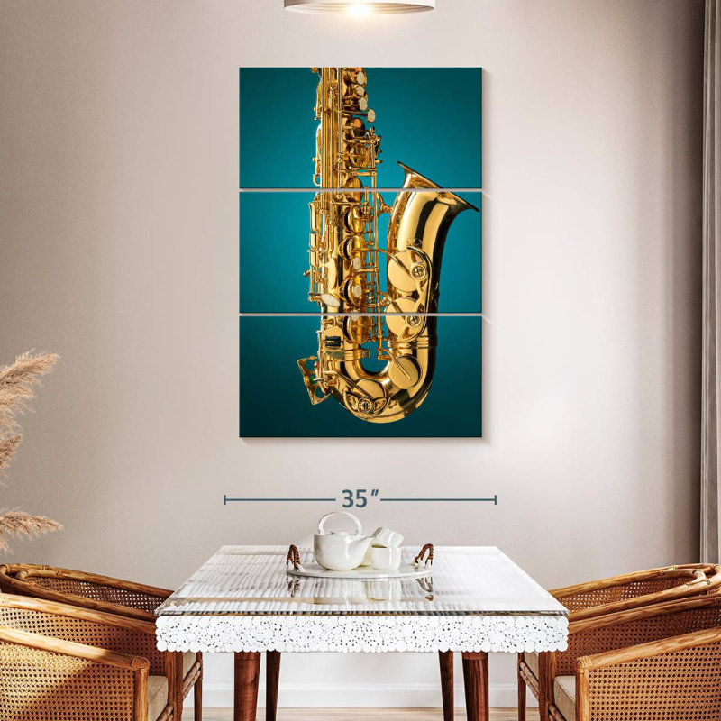 Abarca Golden Alto Saxophone, H 65 po x l 42 po