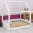Upholstered House Daybed With LED Light Strips-719769516