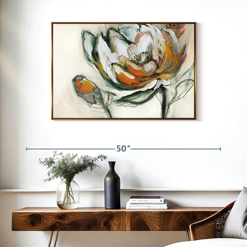 Bloomed, 37" X 25", Floating Frame Gold