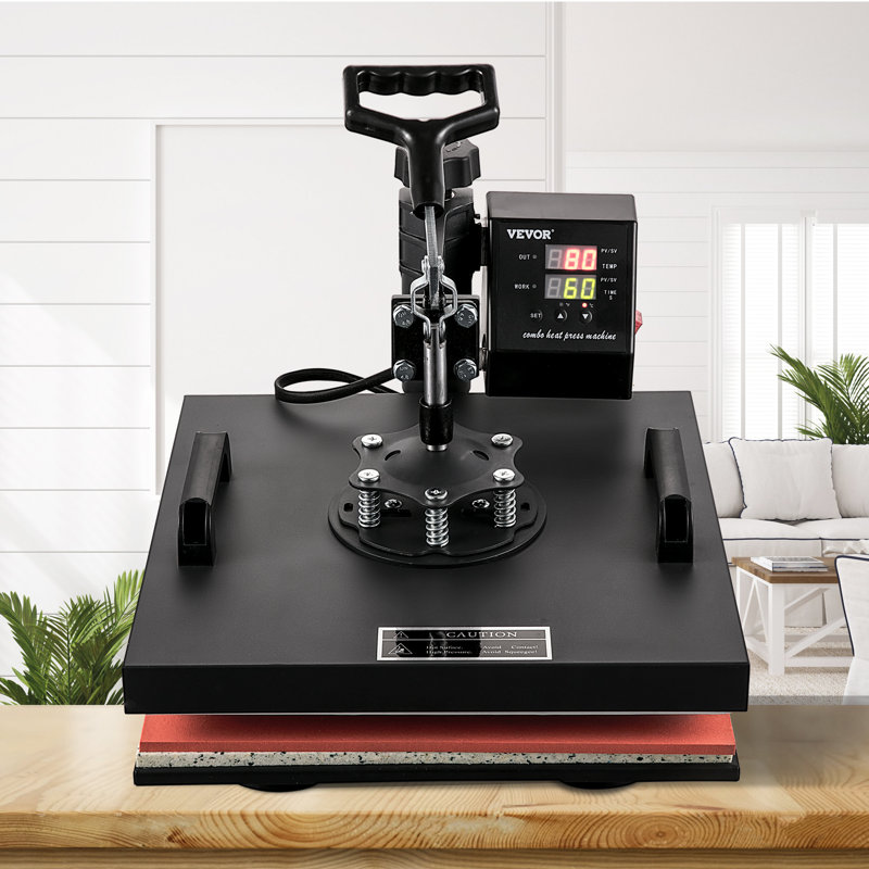 Machine à presser la chaleur 15 x 15 pouces 8 pièces 1050 W numérique multifonctionnel