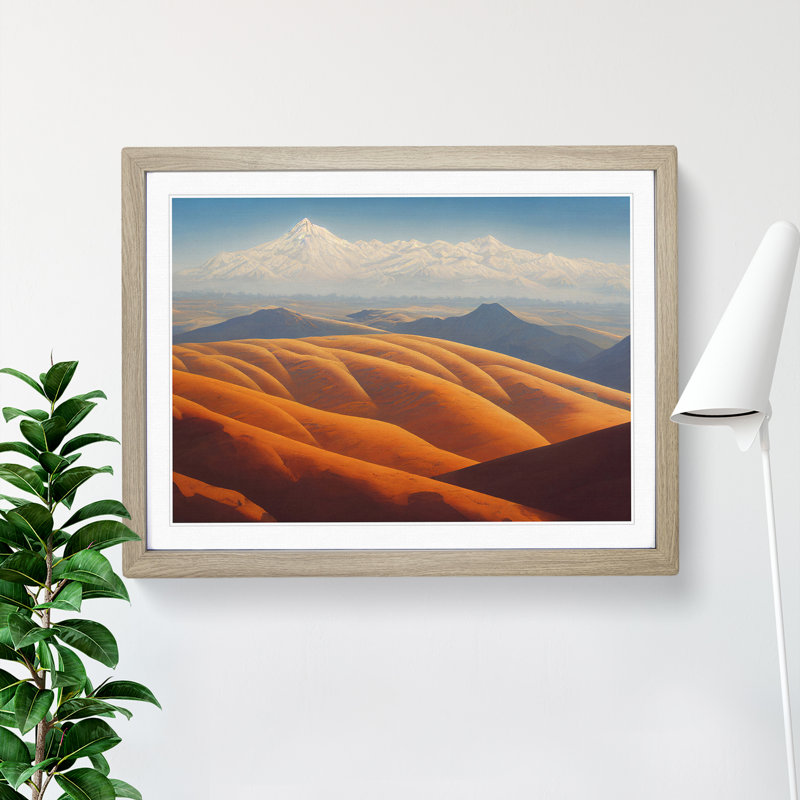 Grand Mountain Landscape - Print, 46cm H x 64cm W, Oak