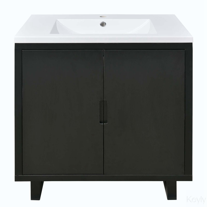 Ensemble de meuble-lavabo simple 30 po Jairon, Noir