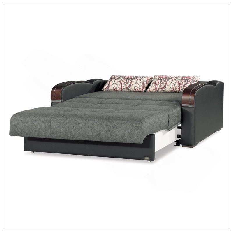 Causeuse convertible rembourrée avec rangement, Gris