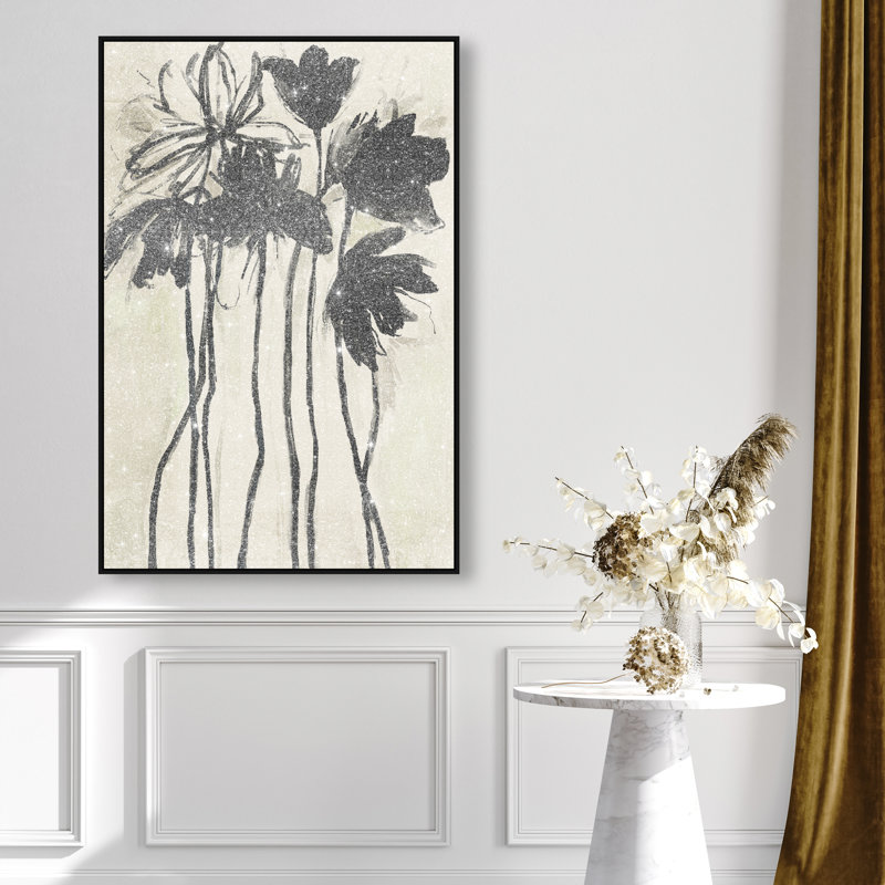Flower Abstract Studio Print by Oliver Gal, 16"H x 11"W, Black Floater Frame