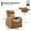 Chaise berçante pivotante en similicuir 30,3 po Siru-1790067808