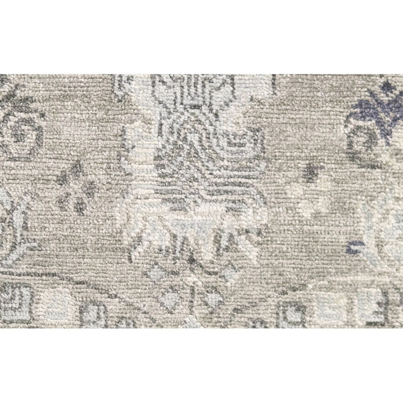 Tapis gris de haute qualité noué à la main