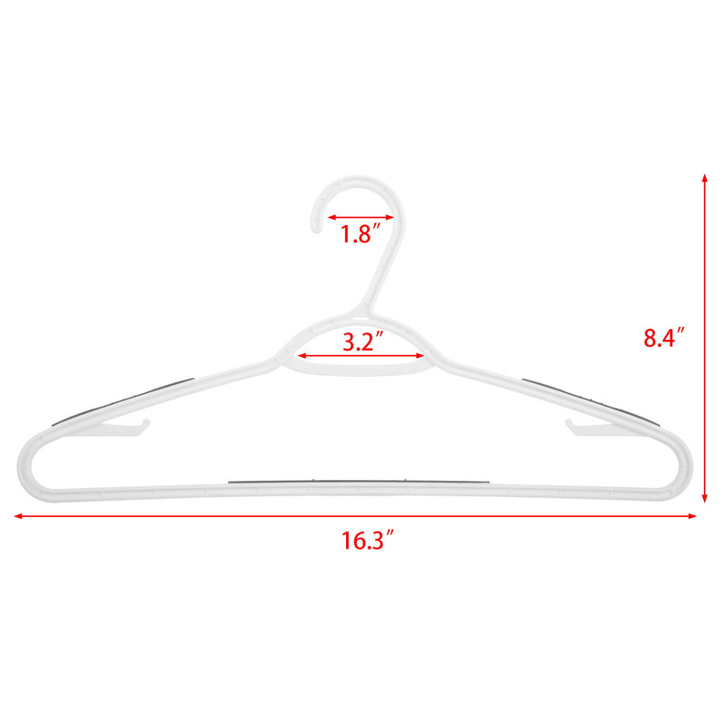 Cintre standard en plastique anti-dérapant Kuper, gris