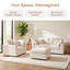 Ensemble de canapé modulaire en chenille 3 pièces, causeuse 2 places + fauteuil 1 place + repose-pieds mobile, canapé en bois massif avec 2 coussins décoratifs, salon moderne-132685740