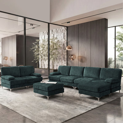 Tennielle 123.62" W Upholstered Modular Sectional Sofa