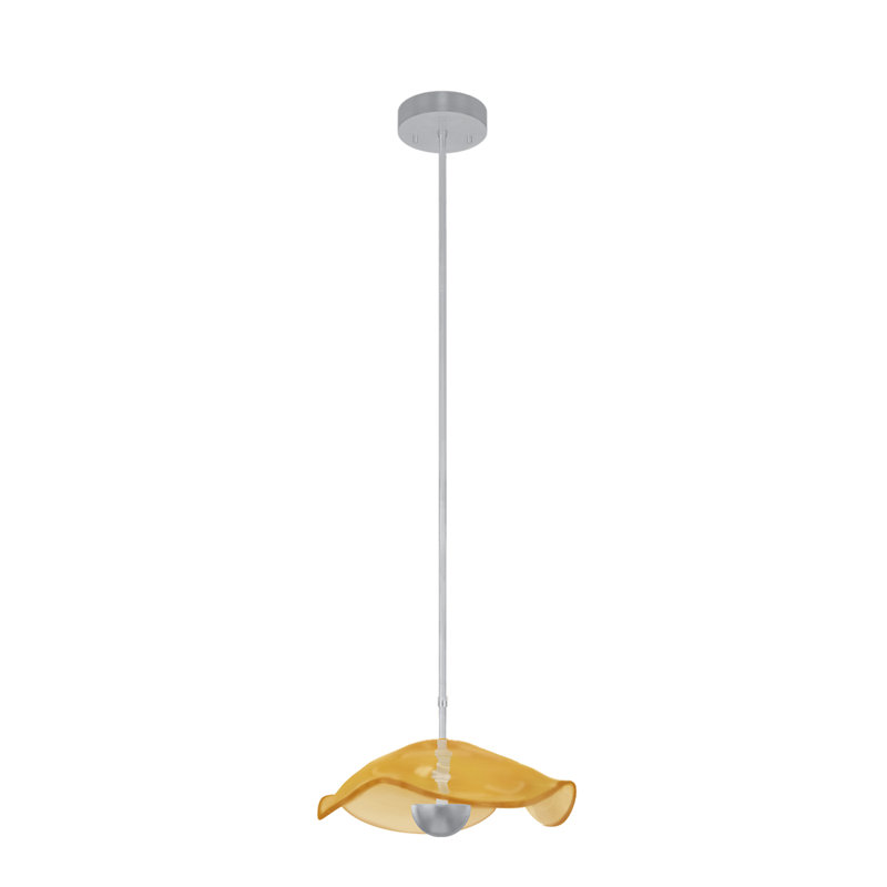 Luminaire suspendu rond l 12 po Embark, H 78,25 po x l 12 po x P 12 po, Ambre, Feuille d'argent standard