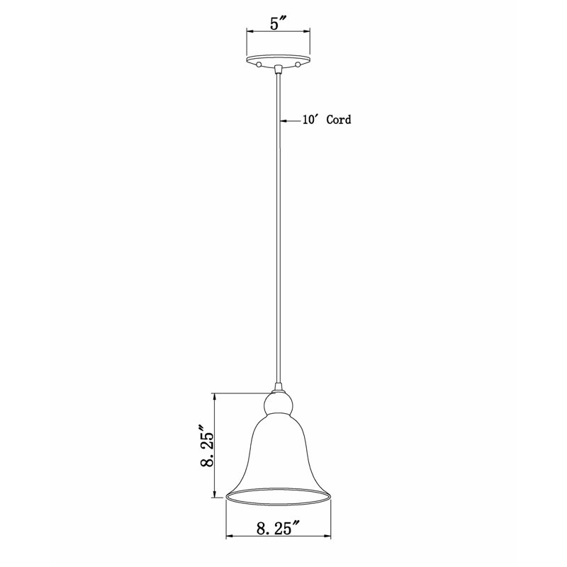 Luminaire suspendu 1 cloche pour une cloche Leif