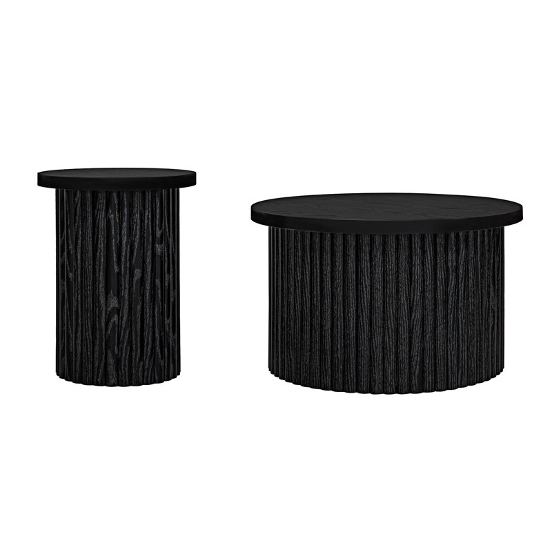 Ensemble de tables basses rondes, Noir