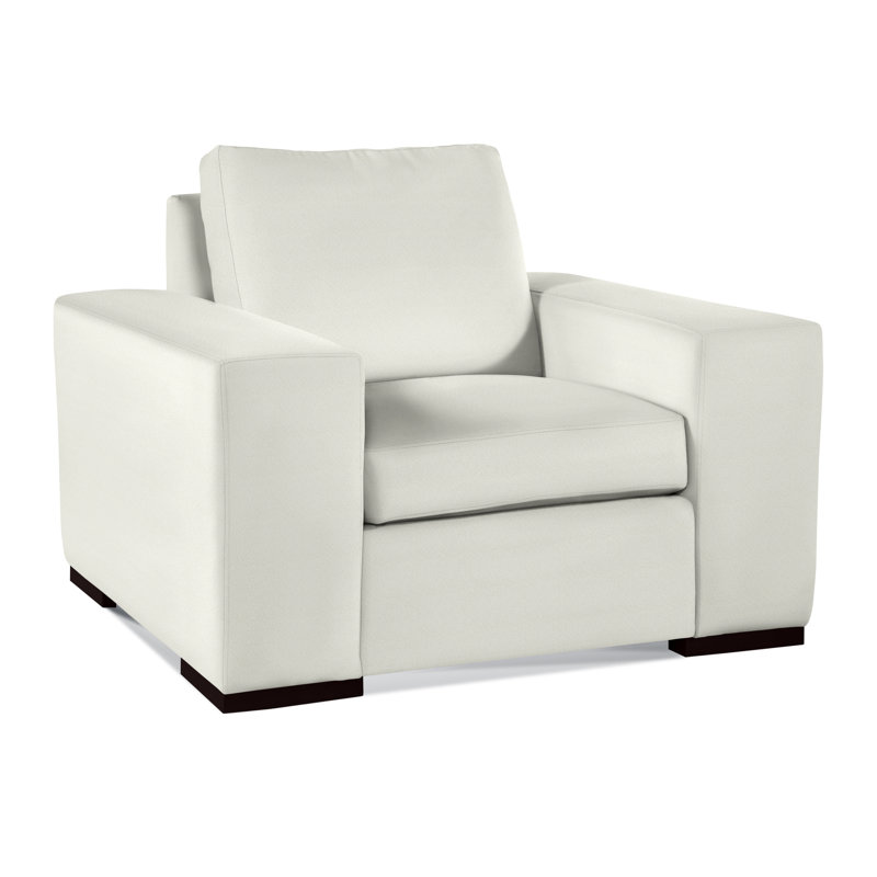 Fauteuil de 48 po de largeur Memphis, Café, Sunbrella beige à fines rayures; 6205-74