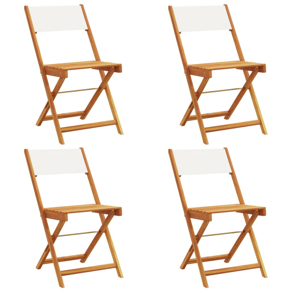 Vidaxl Folding Garden Chairs in Beige Fabric and Solid Wood