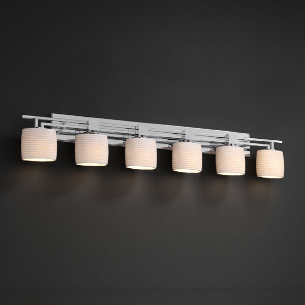 Robleh 6 - Light Vanity Light, Nickel, Banana Leaf