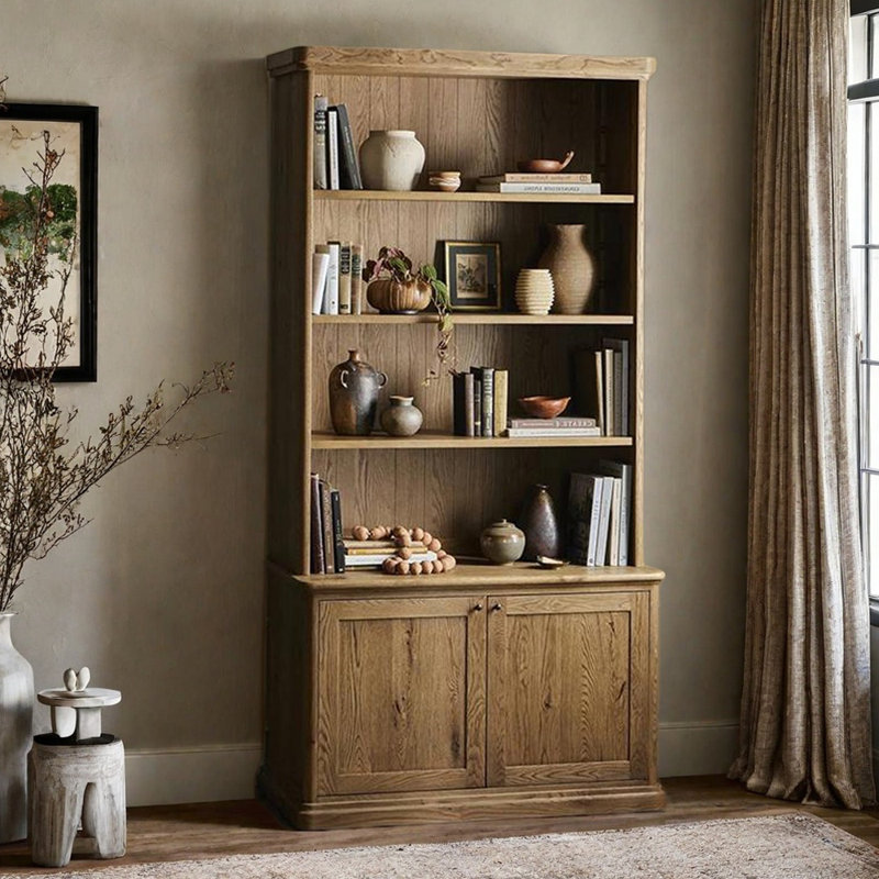 Simple Retro Distressing Wooden Bookcase, Brown