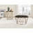 Cicatrix End Table, Faux Black Marble Glass Top & Champagne Finish