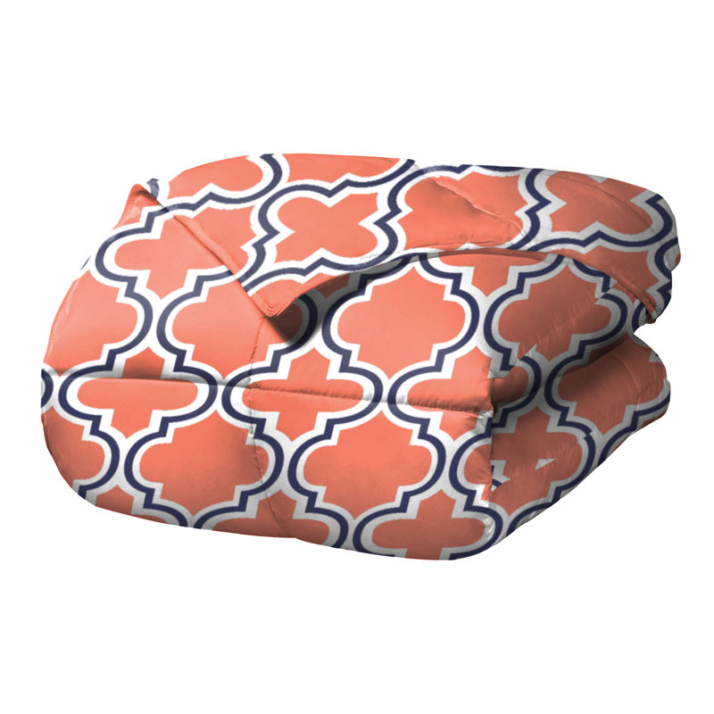 Coral Geometric Down Alternative Full Comforter Set
