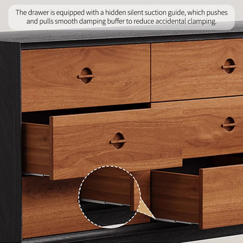 Retro Simple Solid Wood Nine Drawers Sideboard
