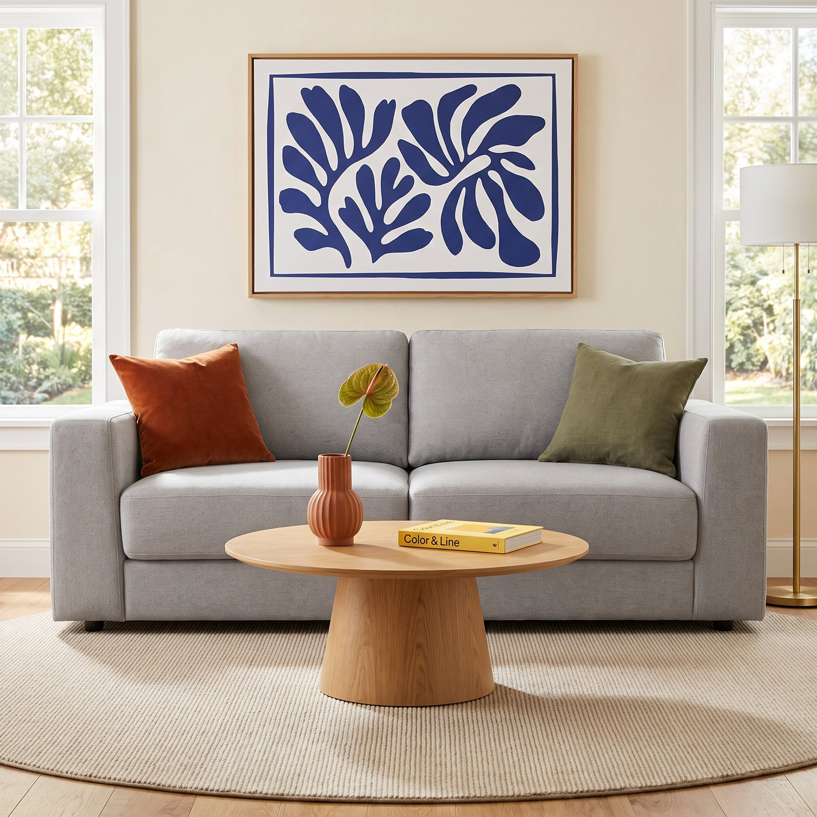 85'' Upholstered Sofa, Gray 100% Polyester