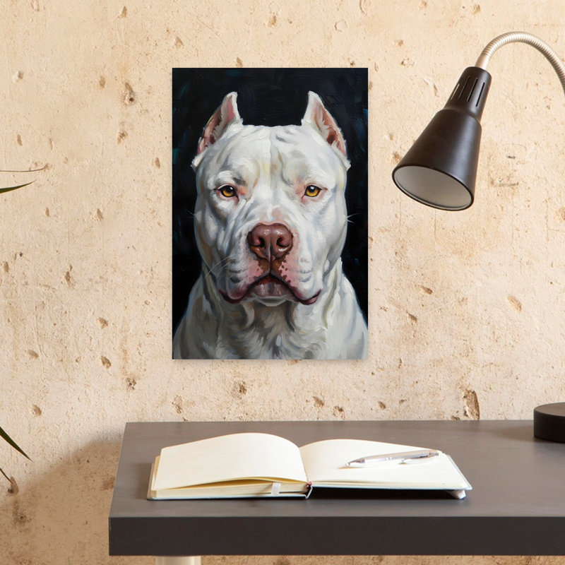 Art mural Dogo Argentino, H 18 po x l 12 po