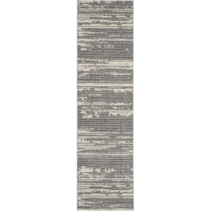 Tapis gris Amberly, Tapis de couloir 2 pi 2 po x 7 pi 6 po
