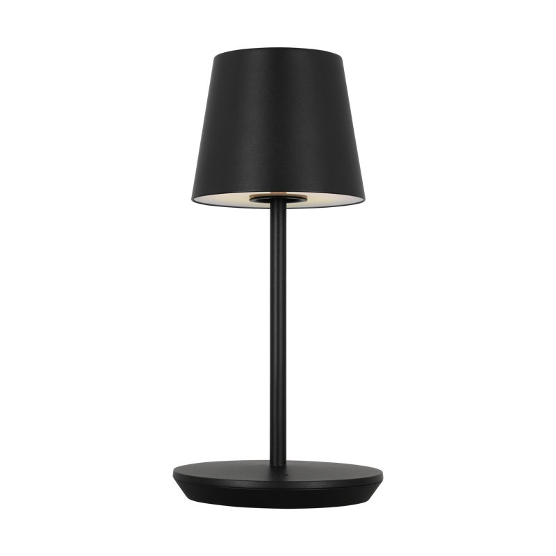 Nevis Short Accent Rechargeable Table Lamp, Black