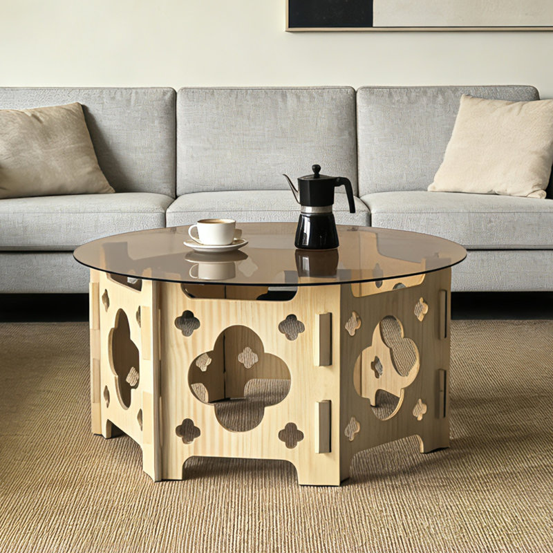 Tables basses multifonctionnelles en verre et verre