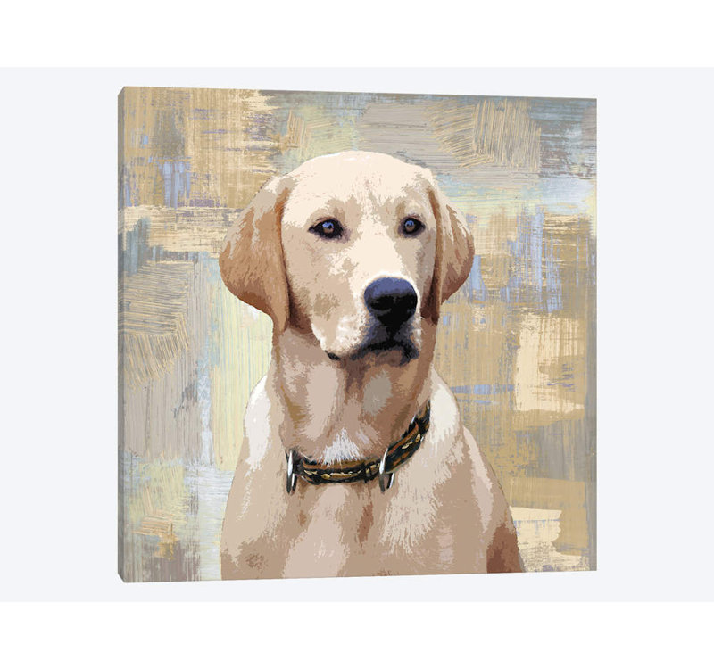 «Labrador Retriever», impression sur toile, H 26 po x l 26 po x P 1,5 po, Toile tendue, Pas de tapis