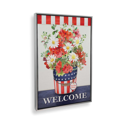 «Patriotic Flower Bucket» par Mollie B., reproduction d'art