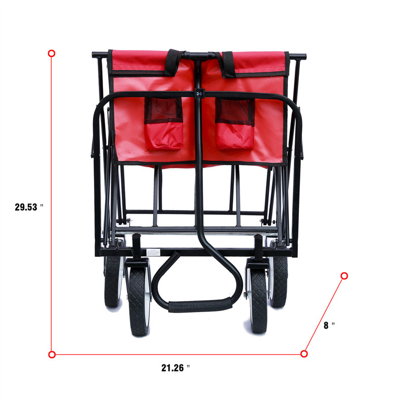 46'' H x 41'' W Utility Cart with Wheels, Red