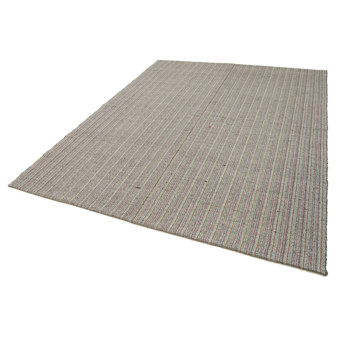 Vintage Flatweave White Vintage Wool Handmade Area Rug
