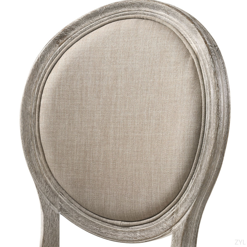 Tan Fabric & Salvaged Light Oak Finish Side Chair (Set Of 2)