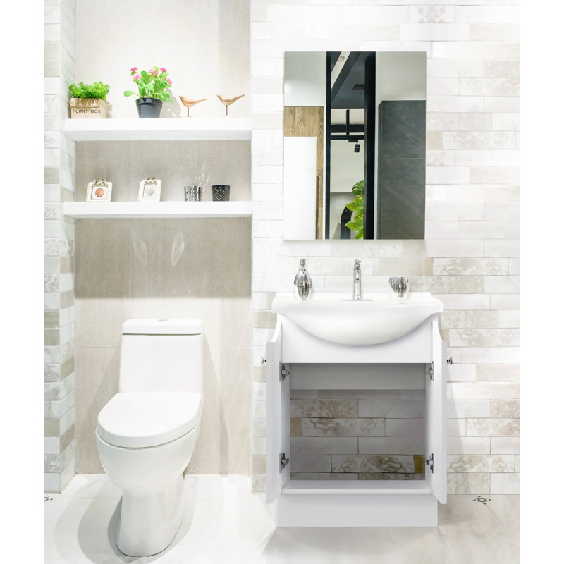 MagickWoods Buchholz 24" Single Bathroom Vanity Set (Space Saver), Matte White