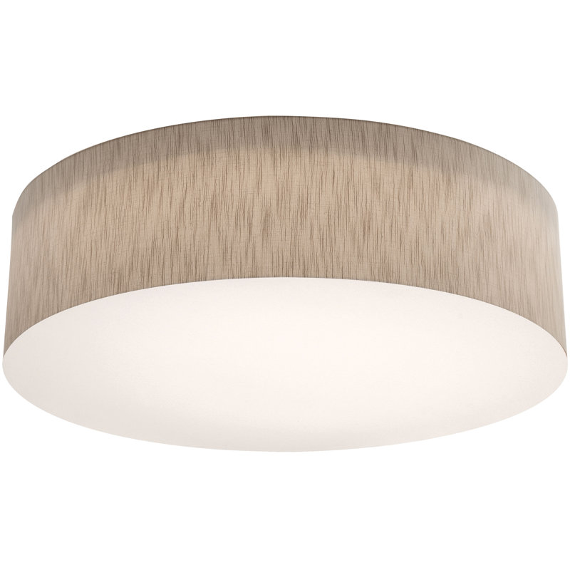 Plafonnier encastré cylindrique à 1 lumière Kley, Beige, Oui, H 9,5 po x l 30 po x P 30 po