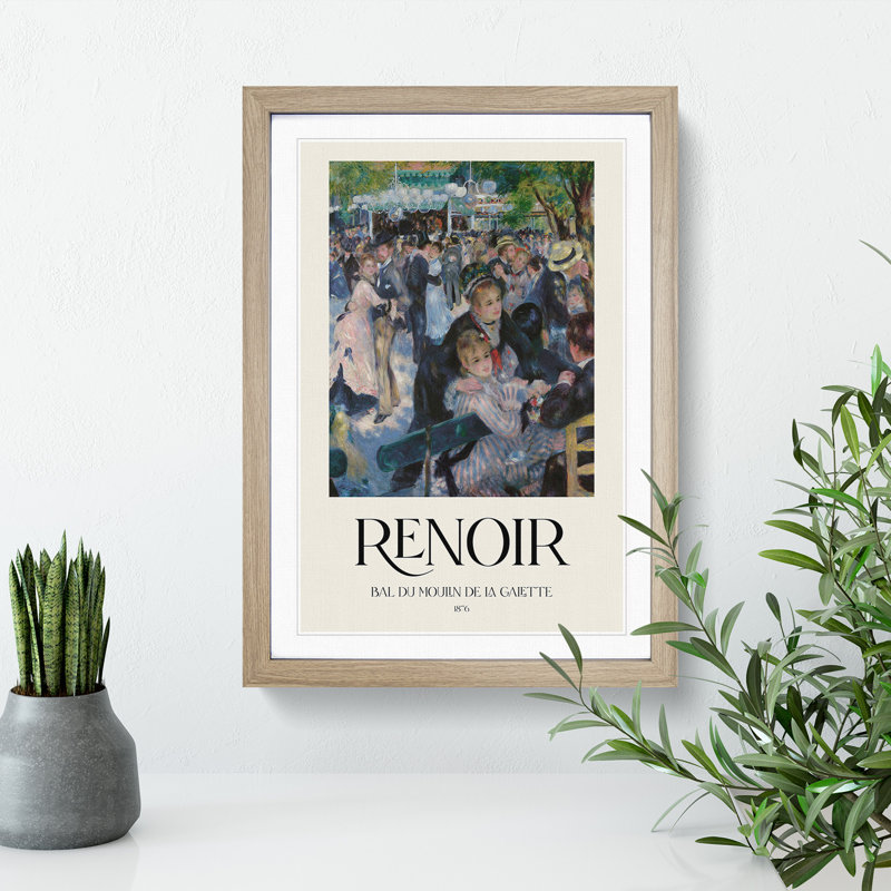 Dance At Le Moulin De La Galette by Pierre-Auguste Renoir - Single Picture Frame Print, Oak Framed, 36cm H x 27cm W x 2cm D