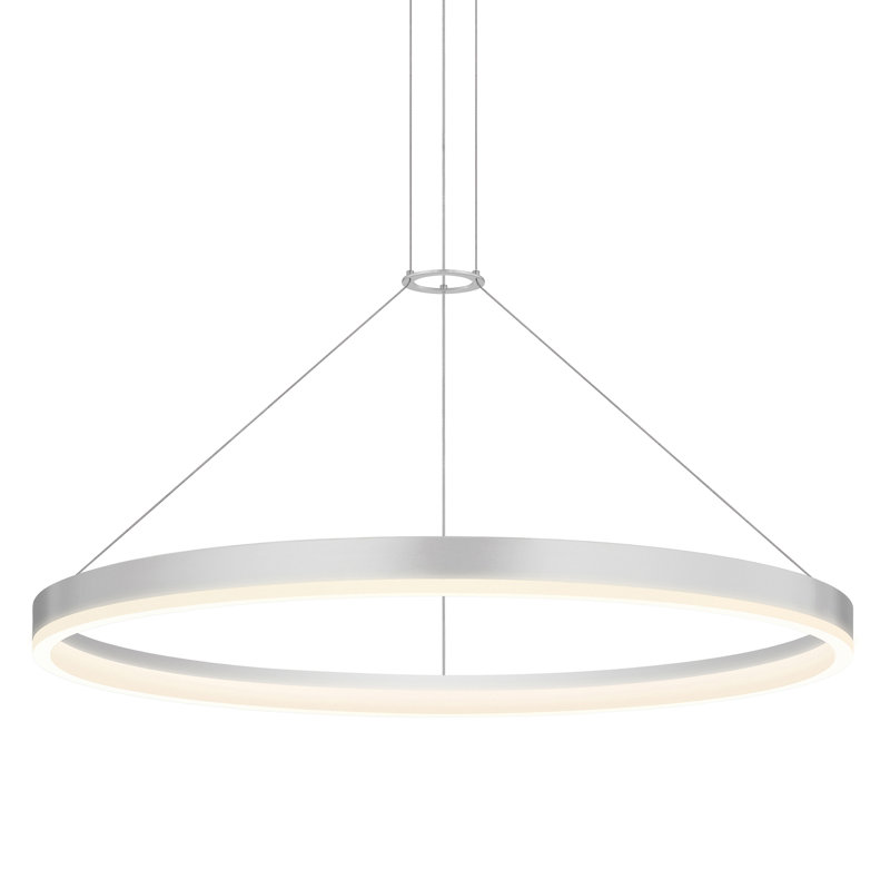 Corona 1-Light LED Unique / Statement Chandelier, 2" H x 32" W x 32" D, 3500K, Bright Satin Aluminum