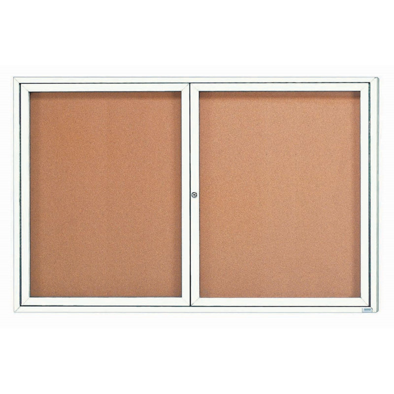 Panneau d'affichage mural fermé avec éclairage DEL, Blanc, Deux, 48 po x 72 po