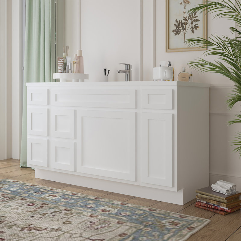 60'' Single Bathroom Vanity Base Only, White