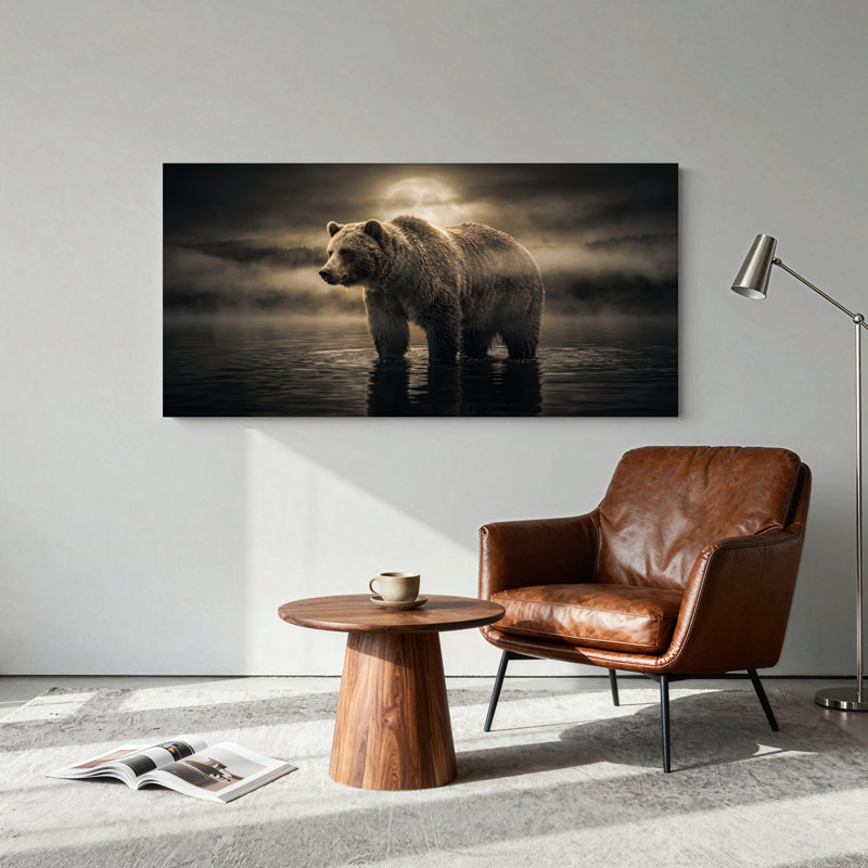 «Bear Water», reproduction d'art sur toile, ensemble de 1, L 46 po x H 24 po, Toile tendue