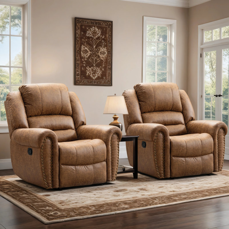 Fauteuil inclinable manuel surdimensionné 40,9 po Chemika, Brun noyer