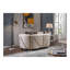 Causeuse rembourrée en tissu épais en velours beige-1107676913