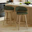 Tabouret de bar pivotant rembourré de 76 cm (30 po) avec cadre en bois-406911166-417237451