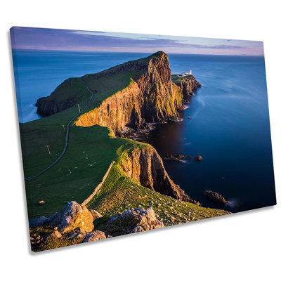 Neist Point Lighthouse Isle Of Skye - Wrapped Canvas Print