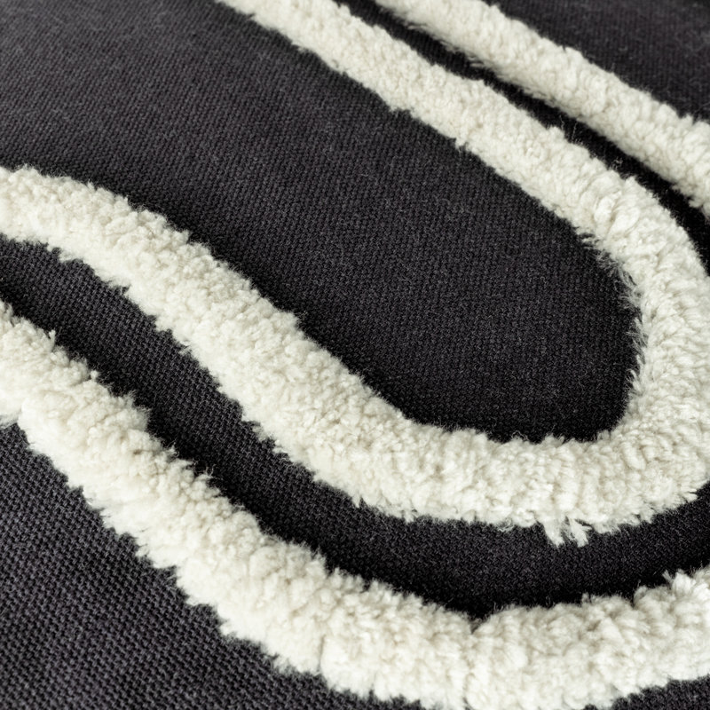 Cebria Abstract Square Cushion, Black/White